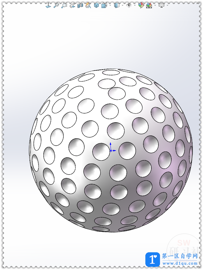 SolidWorks里用两种方法画高尔夫球教程-26