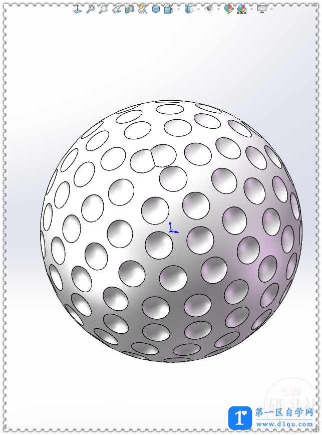 SolidWorks里用两种方法画高尔夫球教程-24