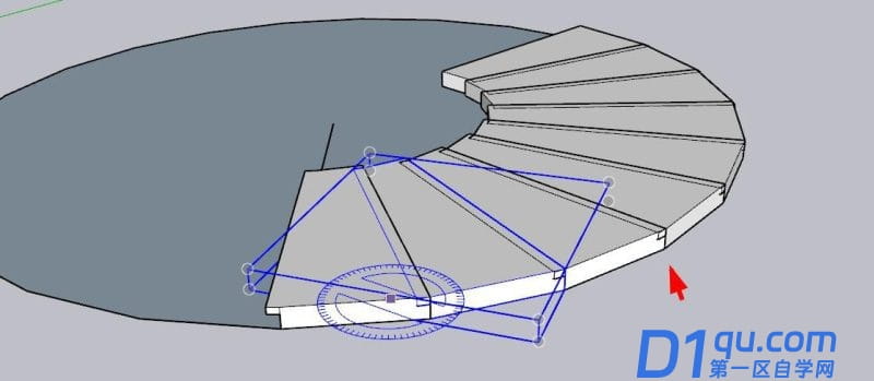 sketchup怎么建模旋转楼梯模型? 草图大师旋转楼梯教程-7