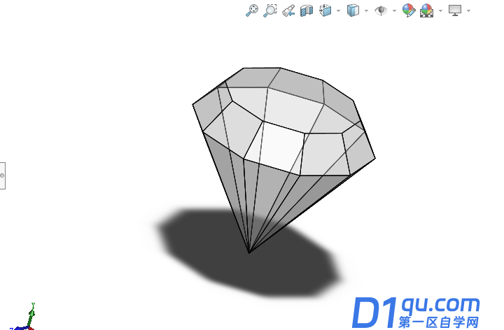 SolidWorks怎么画立体钻石模型?-1