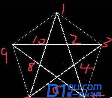 CAD怎么绘制一个标准的五角星?-5